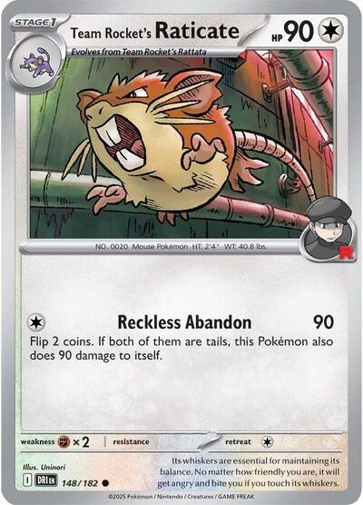 Team Rocket's Raticate #148 Destined Rivals