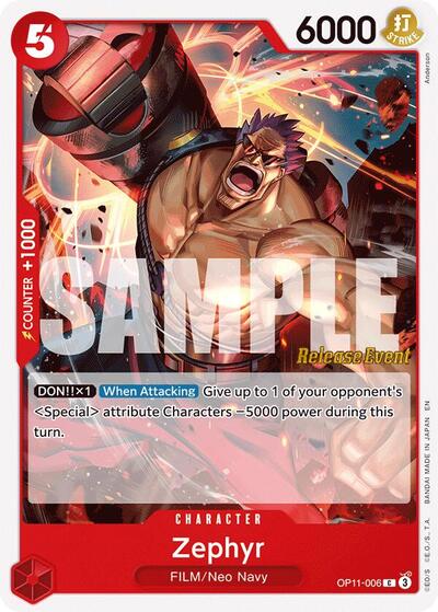 Zephyr #OP11-006 A Fist of Divine Speed Release Event Cards