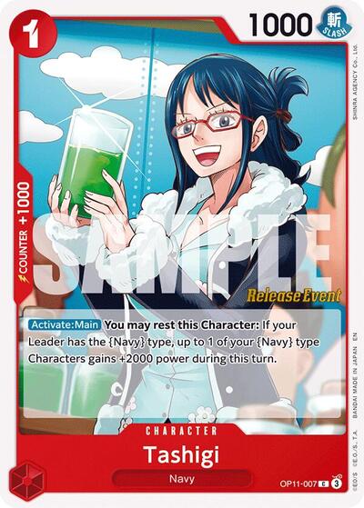 Tashigi #OP11-007 A Fist of Divine Speed Release Event Cards