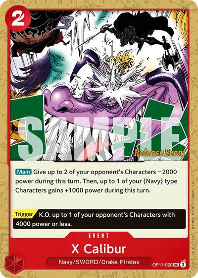 X Calibur #OP11-020 A Fist of Divine Speed Release Event Cards