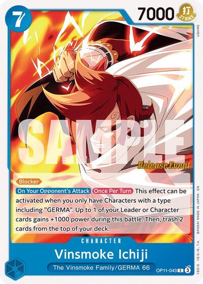 Vinsmoke Ichiji #OP11-043 A Fist of Divine Speed Release Event Cards