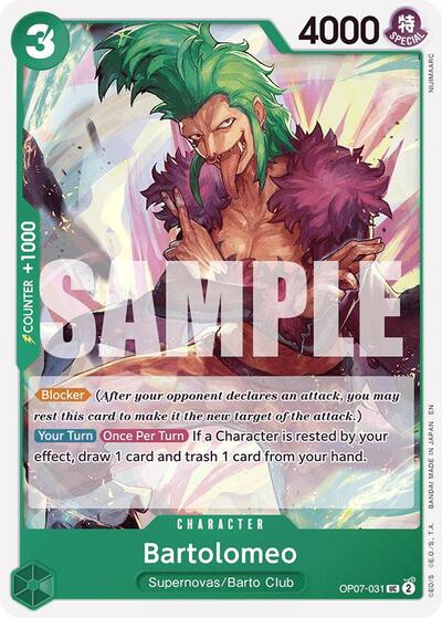 Bartolomeo (Reprint) #OP07-031 Starter Deck 24: GREEN Jewelry Bonney
