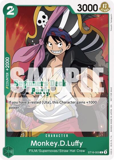 Monkey.D.Luffy (Beginners Deck Party [ST-23] - [ST-28] Participation Pack) #ST16-005 One Piece Promotion Cards