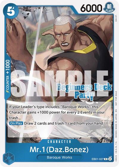 Mr. 1 (Daz.Bonez) (Beginners Deck Party [ST-23] - [ST-28] Participation Pack) #EB01-027 One Piece Promotion Cards
