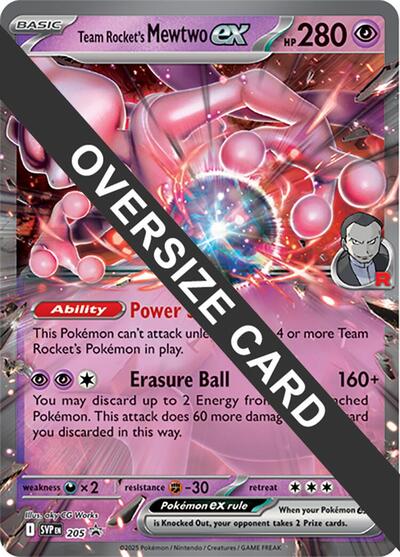 Team Rocket's Mewtwo ex #205 Jumbo Cards