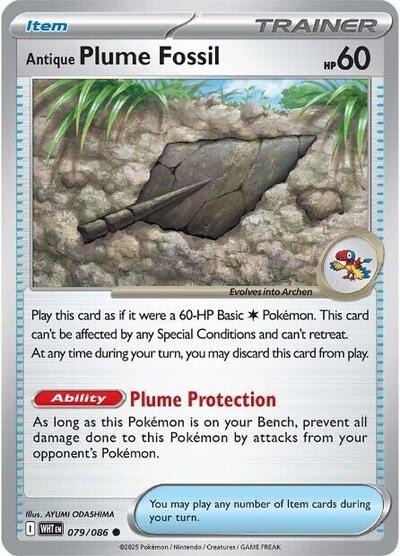 Antique Plume Fossil #79 White Flare