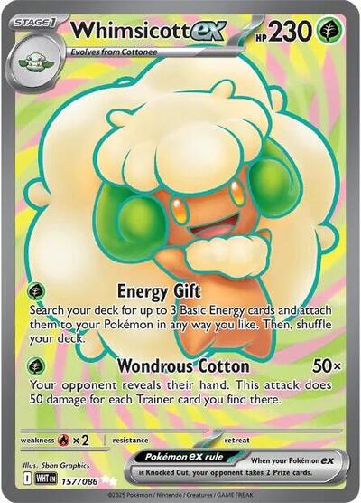 Whimsicott ex #157 White Flare