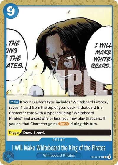 I Will Make Whitebeard the King of the Pirates #OP12-058 Legacy of the Master