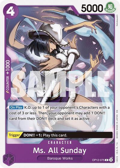 Ms. All Sunday #OP12-075 Legacy of the Master