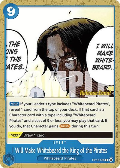 I Will Make Whitebeard the King of the Pirates #OP12-058 Legacy of the Master Release Event Cards