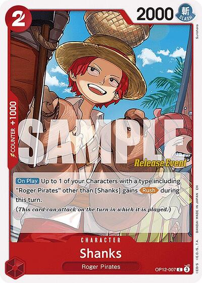Shanks #OP12-007 Legacy of the Master Release Event Cards