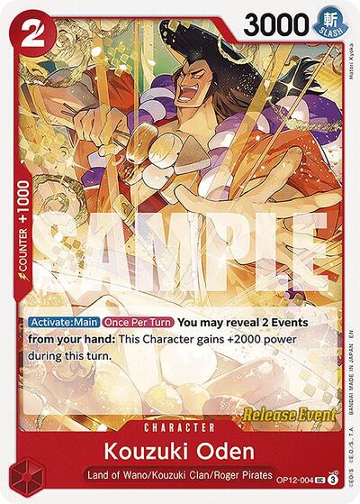 Kouzuki Oden #OP12-004 Legacy of the Master Release Event Cards
