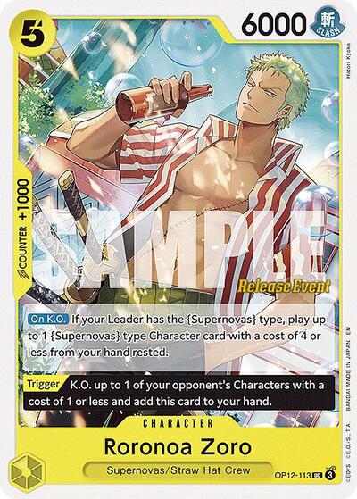 Roronoa Zoro #OP12-113 Legacy of the Master Release Event Cards