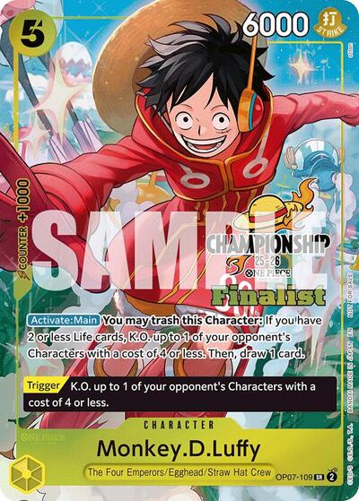 Monkey.D.Luffy (CS 25-26 Finalist Card Set 1) #OP07-109 One Piece Promotion Cards