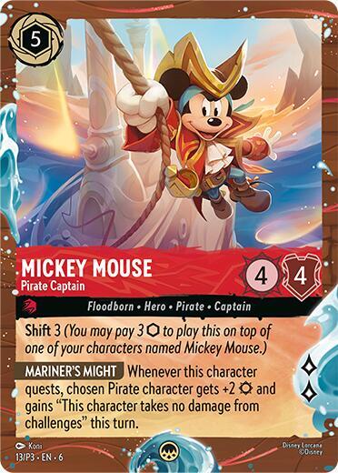 Mickey Mouse - Pirate Captain (Disney Cruise Promo) #13 Disney Lorcana Promo Cards