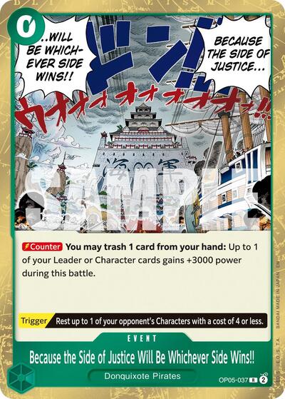 Because the Side of Justice Will Be Whichever Side Wins!! (Reprint) #OP05-037 Premium Booster -The Best- Vol. 2