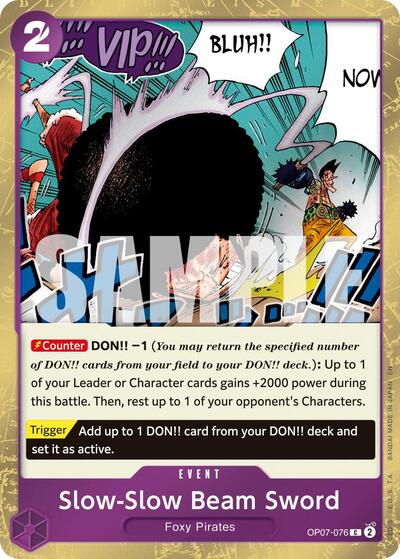 Slow-Slow Beam Sword (Pirate Foil) #OP07-076 Premium Booster -The Best- Vol. 2