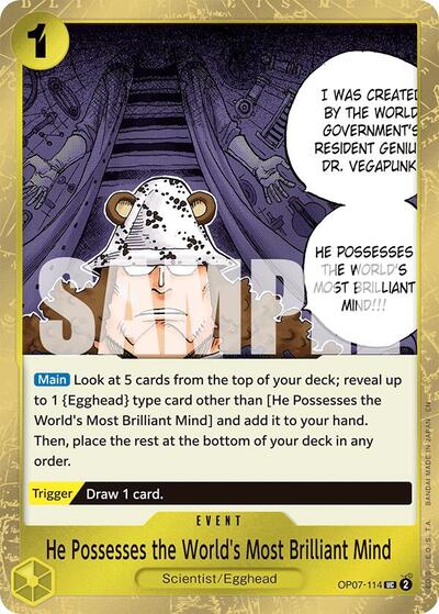 He Possesses the World's Most Brilliant Mind (Pirate Foil) #OP07-114 Premium Booster -The Best- Vol. 2
