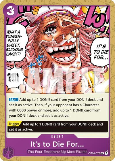 It's to Die For (Reprint) #OP08-076 Premium Booster -The Best- Vol. 2