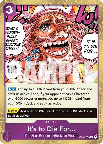 It's to Die For (Pirate Foil) #OP08-076 Premium Booster -The Best- Vol. 2