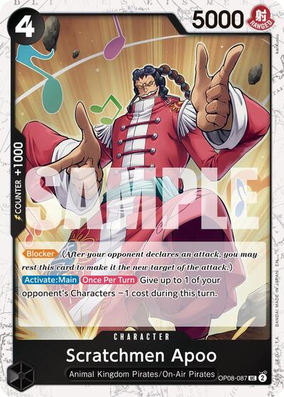 Scratchmen Apoo - OP08-087 (Pirate Foil) #OP08-087 Premium Booster -The Best- Vol. 2