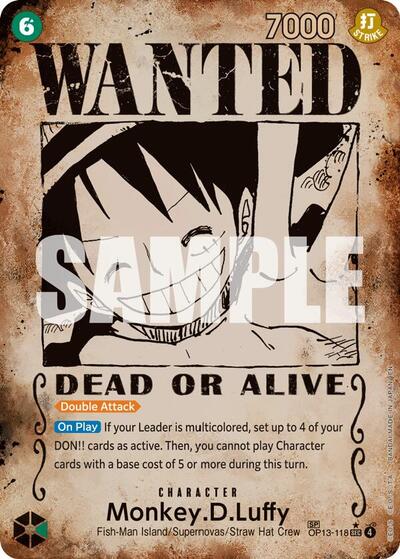 Monkey.D.Luffy (Wanted Poster) #OP13-118 Carrying On His Will