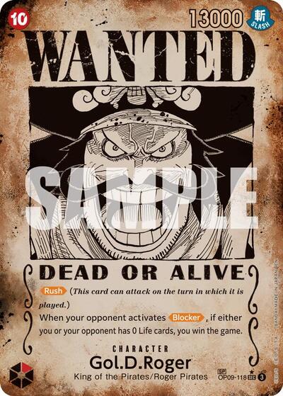 Gol.D.Roger - OP09-118 (SP) (Wanted Poster) #OP09-118 Carrying On His Will