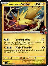 Team Rocket's Zapdos #70 Miscellaneous Cards & Products