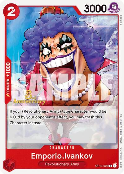 Emporio.Ivankov #OP13-008 Carrying On His Will: 3rd Anniversary Tournament Cards