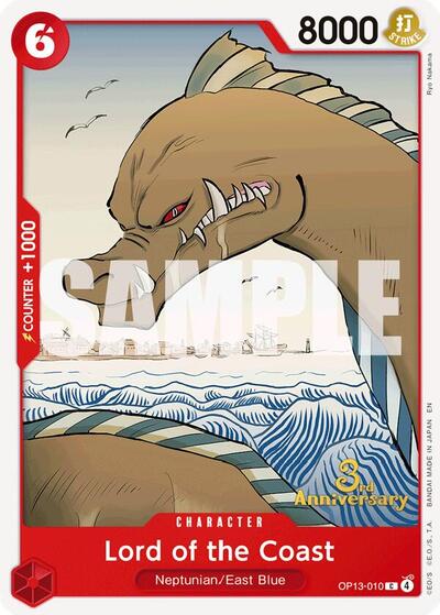 Lord of the Coast #OP13-010 Carrying On His Will: 3rd Anniversary Tournament Cards