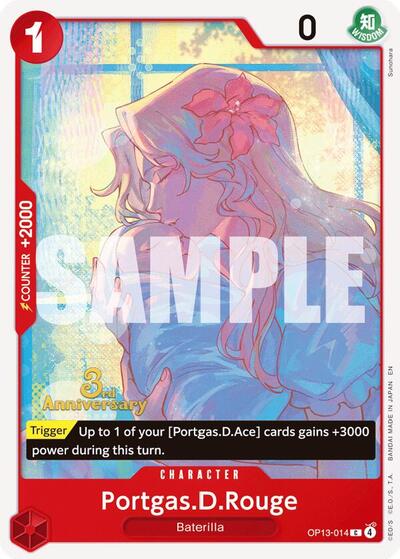 Portgas.D.Rouge #OP13-014 Carrying On His Will: 3rd Anniversary Tournament Cards