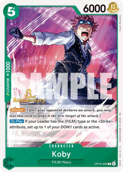 Koby #OP13-025 Carrying On His Will: 3rd Anniversary Tournament Cards