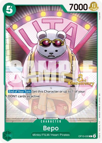 Bepo #OP13-035 Carrying On His Will: 3rd Anniversary Tournament Cards