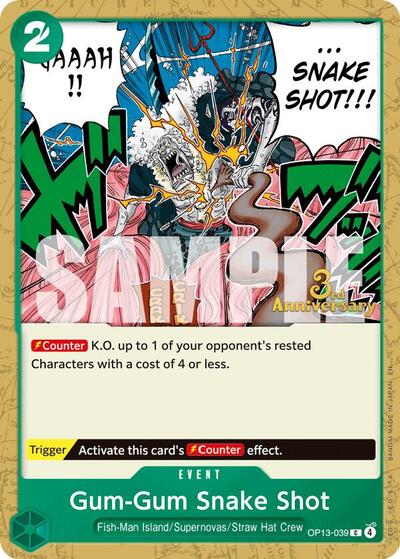 Gum-Gum Snake Shot #OP13-039 Carrying On His Will: 3rd Anniversary Tournament Cards