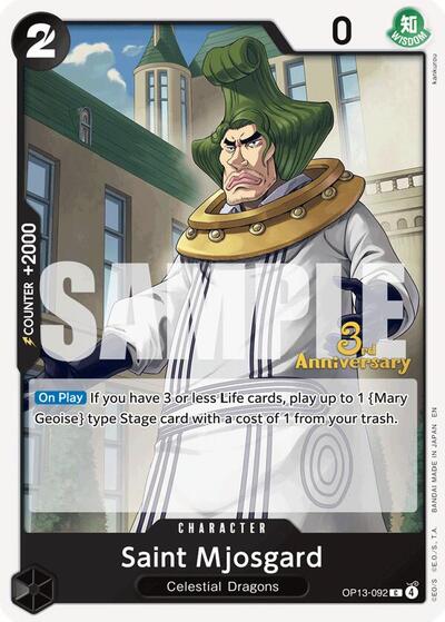 Saint Mjosgard #OP13-092 Carrying On His Will: 3rd Anniversary Tournament Cards