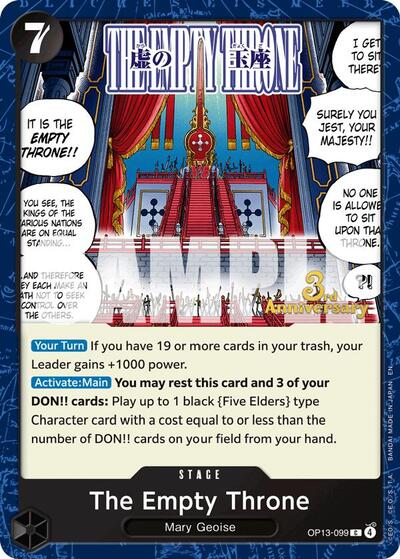 The Empty Throne #OP13-099 Carrying On His Will: 3rd Anniversary Tournament Cards