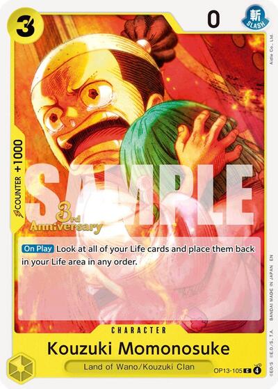 Kouzuki Momonosuke #OP13-105 Carrying On His Will: 3rd Anniversary Tournament Cards