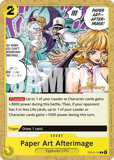 Paper Art Afterimage #OP13-115 Carrying On His Will: 3rd Anniversary Tournament Cards