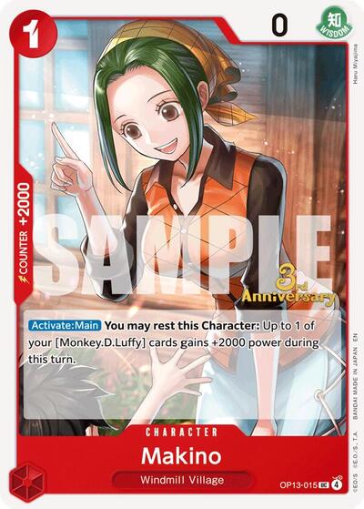 Makino #OP13-015 Carrying On His Will: 3rd Anniversary Tournament Cards