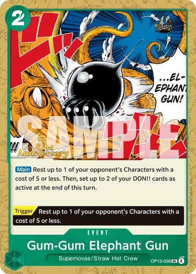 Gum-Gum Elephant Gun #OP13-038 Carrying On His Will: 3rd Anniversary Tournament Cards