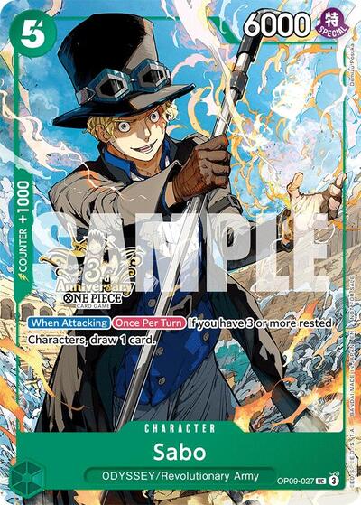 Sabo - OP09-027 (3rd Anniversary Tournament 3 Brothers Pack) #OP09-027 Carrying On His Will: 3rd Anniversary Tournament Cards