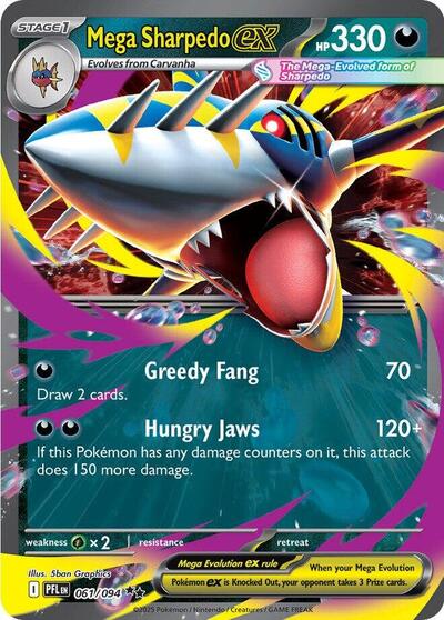 Mega Sharpedo ex #61 Phantasmal Flames