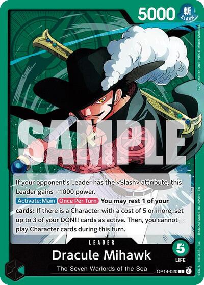 Dracule Mihawk #OP14-020 The Azure Sea's Seven