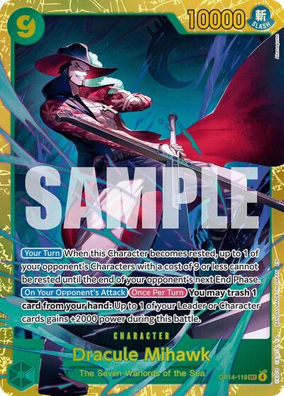 Dracule Mihawk #OP14-119 The Azure Sea's Seven