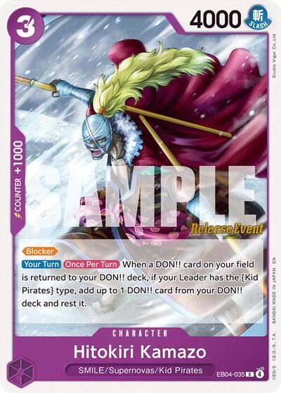 Hitokiri Kamazo #EB04-035 The Azure Sea's Seven Release Event Cards