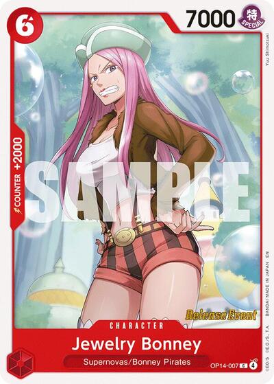 Jewelry Bonney #OP14-007 The Azure Sea's Seven Release Event Cards