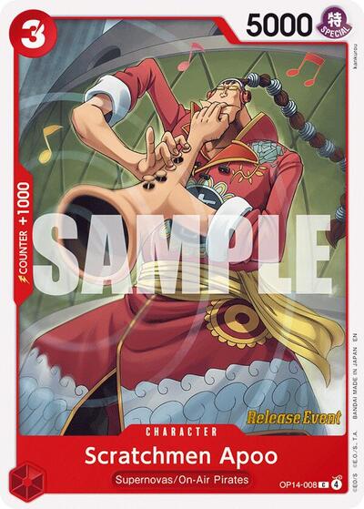 Scratchmen Apoo #OP14-008 The Azure Sea's Seven Release Event Cards