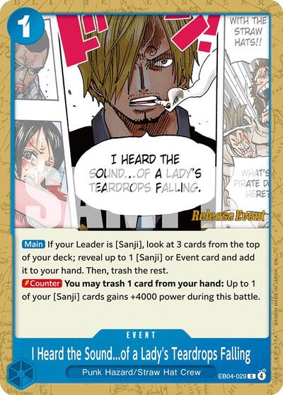 I Heard the Sound...of a Lady's Teardrops Falling #EB04-029 The Azure Sea's Seven Release Event Cards
