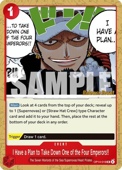 I Have a Plan to Take Down One of the Four Emperors!! #OP14-019 The Azure Sea's Seven Release Event Cards