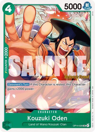 Kouzuki Oden #OP14-026 The Azure Sea's Seven Release Event Cards